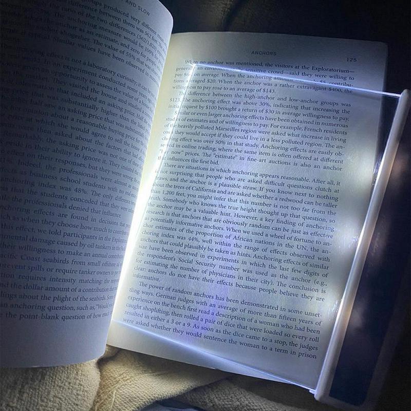 1 PCS LED Book Light For Reading Flat Panel Eye Caring Bookmark Lamp Portable Night Light For Study In Bed Car Travel Camping