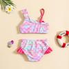 Children's One-Shoulder Bow Bikini Swimsuit