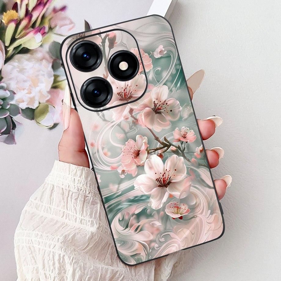 Роскошный Матовый Силиконовый Мягкий Чехол Для Tecno Spark 10c 10 Pro Spark10 4G 5G KI5k KI5q KI7 KI8 Capa Цветок Любящее Сердце Бантик Etui