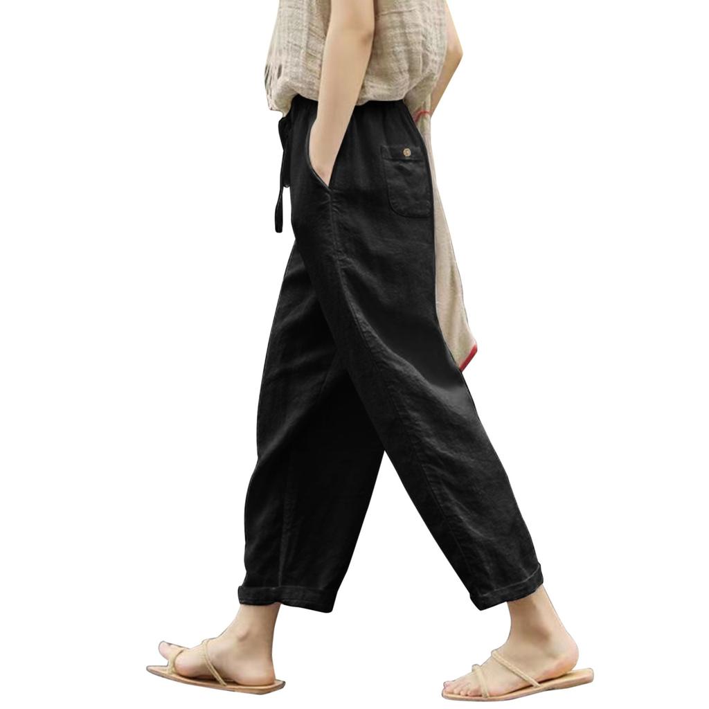 Casual Baggy Cropped Pants For Women Elastic Waist Wide Leg Trouser Streetwear Business Baggy Sweatpants Summer Short Pants