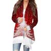 Women's Fashion Christmas Print Jacket Long Sleeve Casual Cardigan Coat