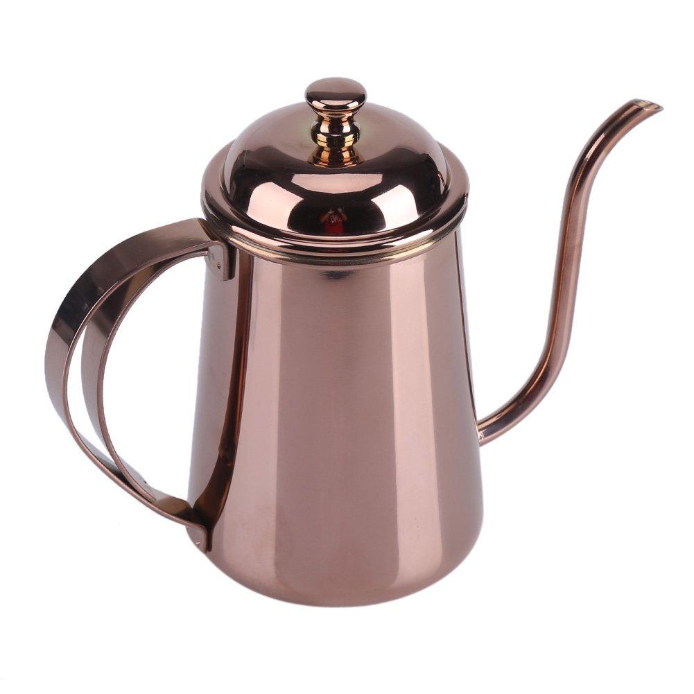 Чайник для кофе Asixx, Чайник для чая, Дрип-пот, 650 мл, Нержавеющая сталь, Антикоррозийный, С антипригарным покрытием, Жаростойкий, Стильный, Легко держать, Чайник с узким носиком