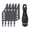 5 Pcs Flush Cutting Jigsaw Blade High Carbon Steel Irregular Curve Saw Blades with Handle for Softwood Fiberboard