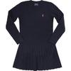 Polo Dress Low Waist Round Neck Logo Short Sleeve Kids Dresses Navy-Blue 313950782-002