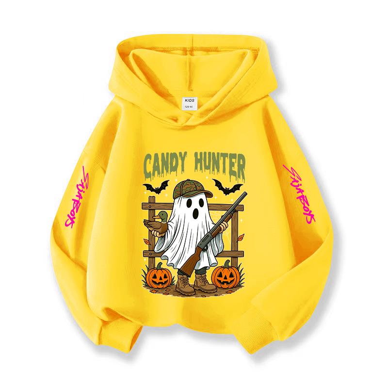 Popular Kpop Korean Christmas Themed Casual Children's Halloween Hoodie, Witch Hunting Fan Series Essential Girl's Top