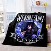 Wednesday Plush Blanket Perfect All Seasons Soft Comfortable Sofa Office Nap Travel Halloween Gift
