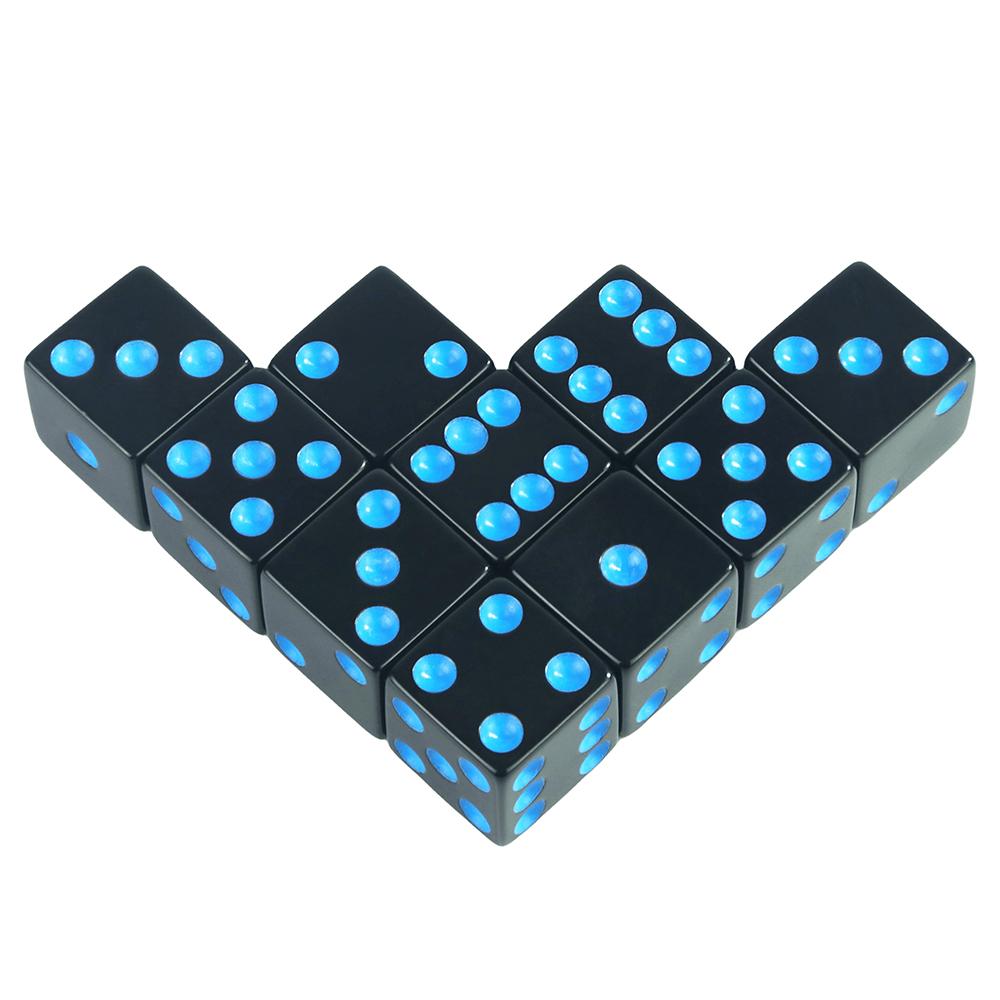 16мм Кубики 6-гранные Непрозрачные Кубики 10 шт. Квадратные Углы Цветные Точки D6 Кубики для Настольной Игры Классной Математической Игры