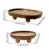 Elegant Wooden Tray Convenient Pedestal Stand Plate Multifunctional Jewelry Home Storage Food Dessert Display Trays Decor