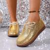 Осень Новые Повседневные Туфли на Шнуровке 2025 Осень Новые Большие Размеры Низкие Женские Туфли