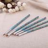 5PCS Nail Art Wood UV Gel Salon Pen Flat Brush Kit Dotting Tool