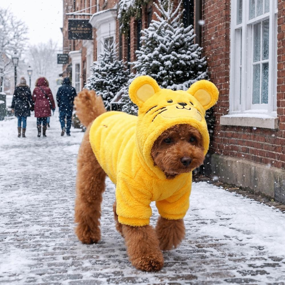 Thickened Warm Dog Winter Coat Soft Dog Cosplay Clothes Dog Jumpsuit Dog Pullover Outdoor Wear