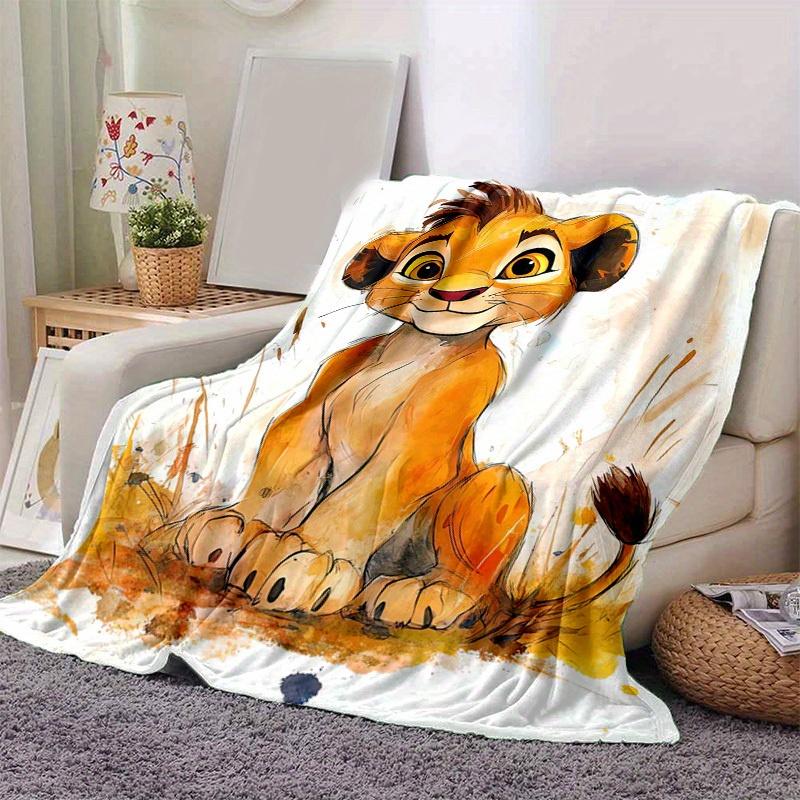1PC Seasonal Universal Lion King Simba Blanket, Perfect for Home Decoration, Soft Flannel Throw Blanket, Versatile & Cozy for Bedroom, Living Room, Tr