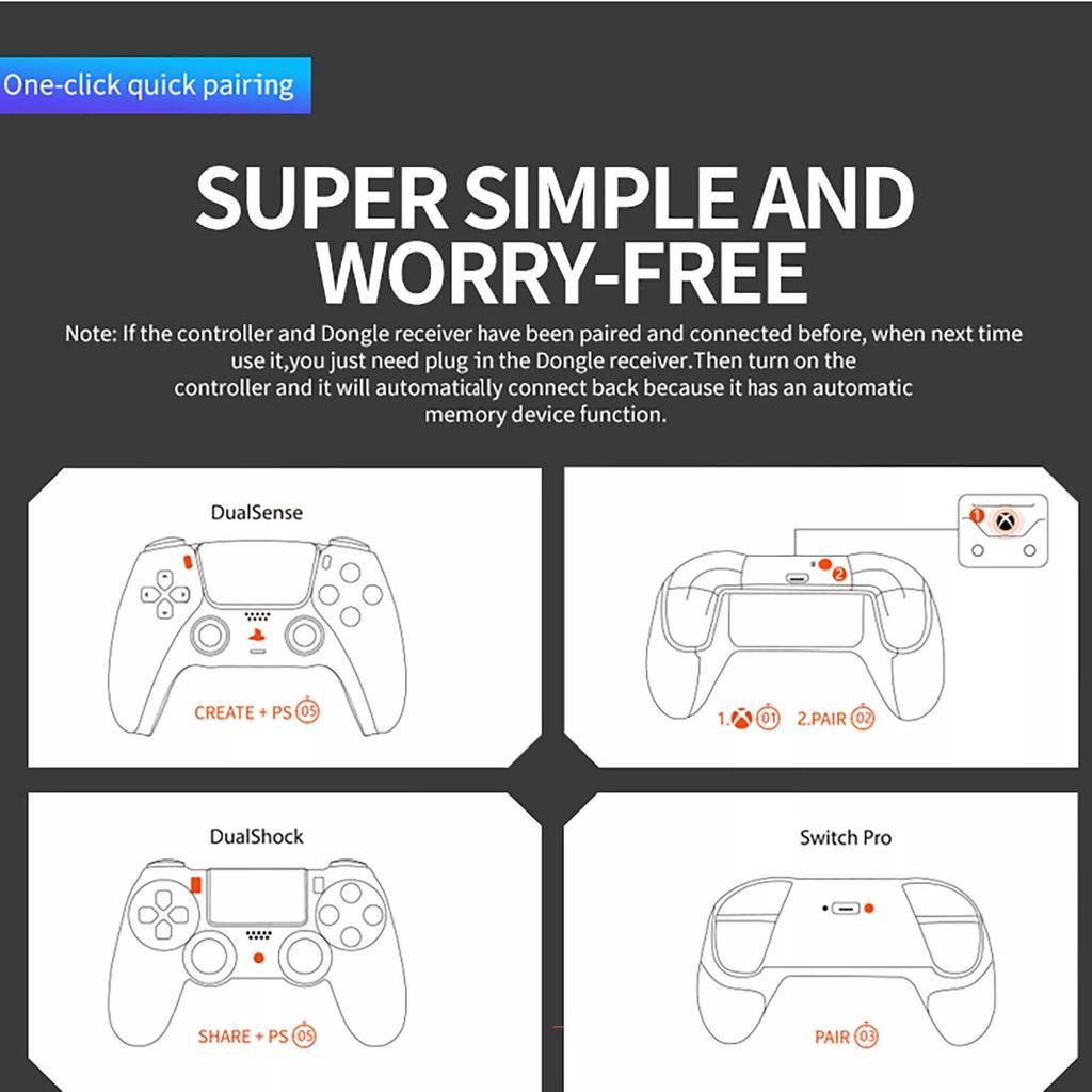 Адаптер контроллера для Windows PC для для для для One для Switch, Bluetooth Handle Converter Plug and Play