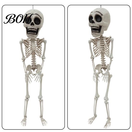 Halloween Party Supplies Posable Skeleton Decoration, 41 Inch Full Body Hanging Human with Decorative for Fireplace Movable Joints Yard Garden