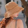 Складная соломенная шляпа женская летняя универсальная пляжная шляпа от солнца шляпа-ведро ручной работы