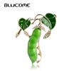 Enamel Green Pea Brooches For Women Corsages Women Sweater Pins Size:4.5*3.5 Cm