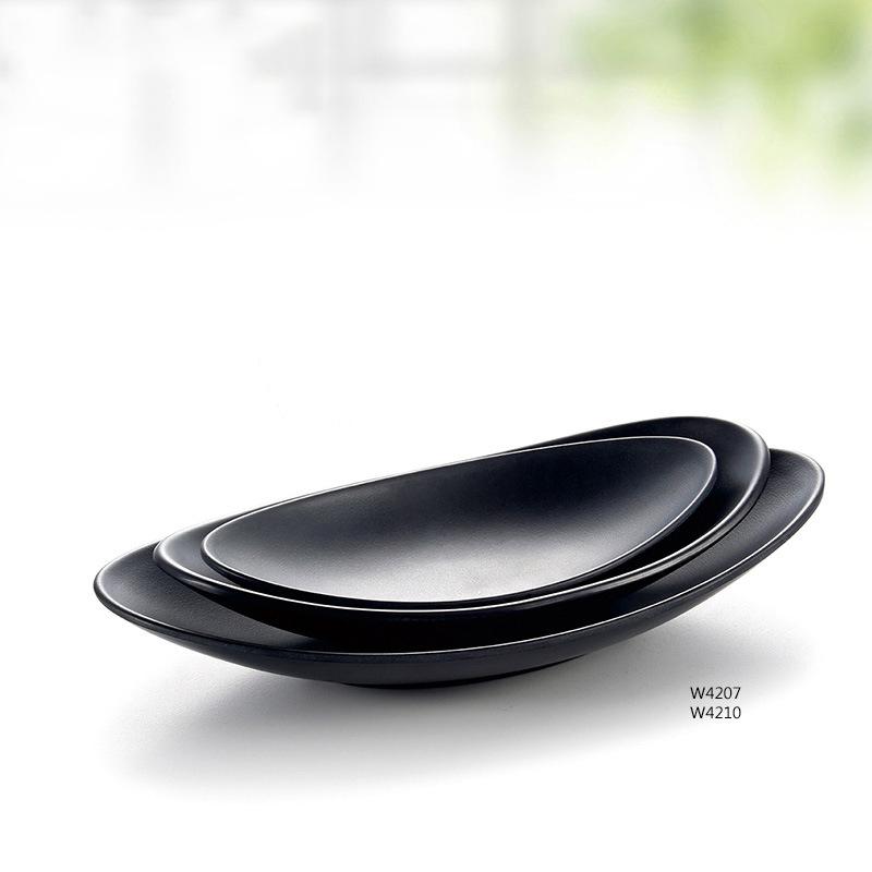 Oval Ring Decoration Black Serving Tray Fruit Candy Dessert Spice Container Food Tray Japanese Style Kitchen Storage Tableware