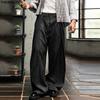 INCERUN Мужские повседневные брюки на молнии с полосками на талии, свободные многослойные широкие брюки, длинные брюки