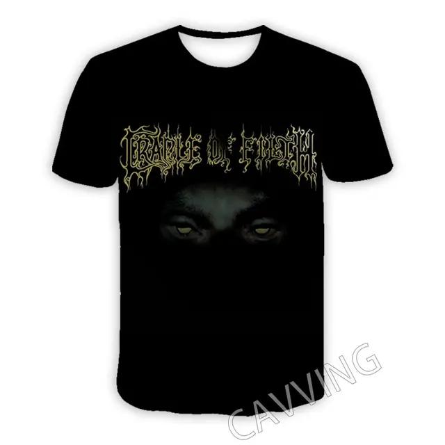 Черные Металлические Рок Футболки Cradle Of Filth Мужские 3D Печать Мужчины Женщины Хип-Хоп Тренд Короткий Рукав Футболка Оверсайз Уличная Футболка Y2k Топ
