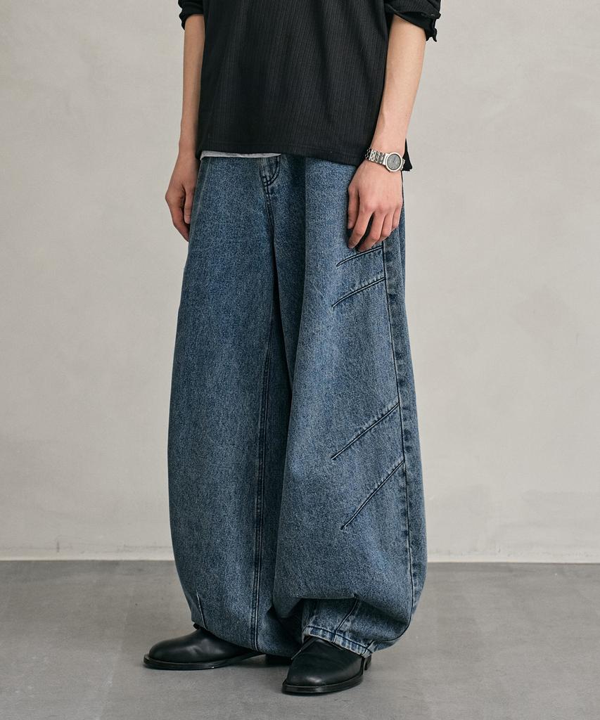 DECET Balloon Wide Jeans Dcpt055Stngrblue
