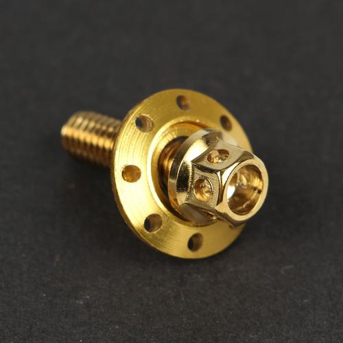 Motorcycle Electric Car Modified Fender Screw Flat Fork Stainless Steel Color Screw M6 Outer Hexagon Flange Cap Pad