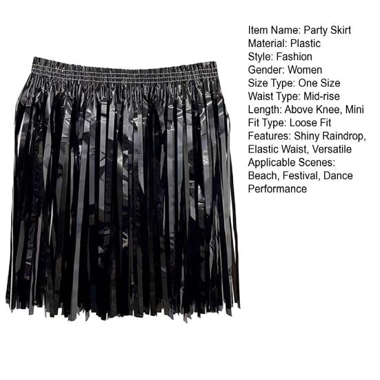 Party Skirt Shiny Raindrop Decoration Women Stage Performance Glossy Skirt Beach Work Leisure Daily Wear