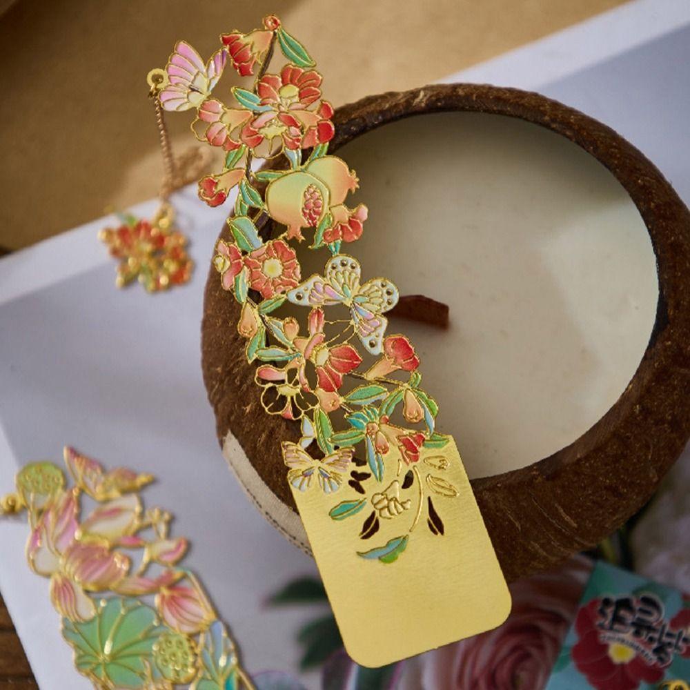 Кисточки Полые Закладки Цветочный Стиль Цветочные Закладки Ретро Металлические Закладки Школьные Канцелярские Принадлежности