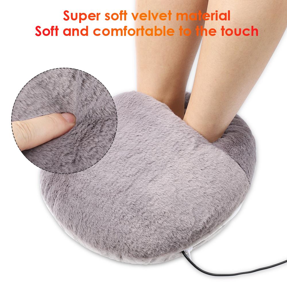 USB Charging Electric Heater Foot Warmer Foot Heating Pad Washable Warm Foot Cover Feet Warmer for Home Bedroom Office