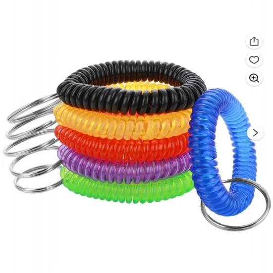 Yousheng 6Color Wrist Coil Keychain Plastic Coil Wristband Stretch Spring Spiral Coil Bracelets Key Chain Wrist Key Holder for Sauna Gym Pool ID Badge