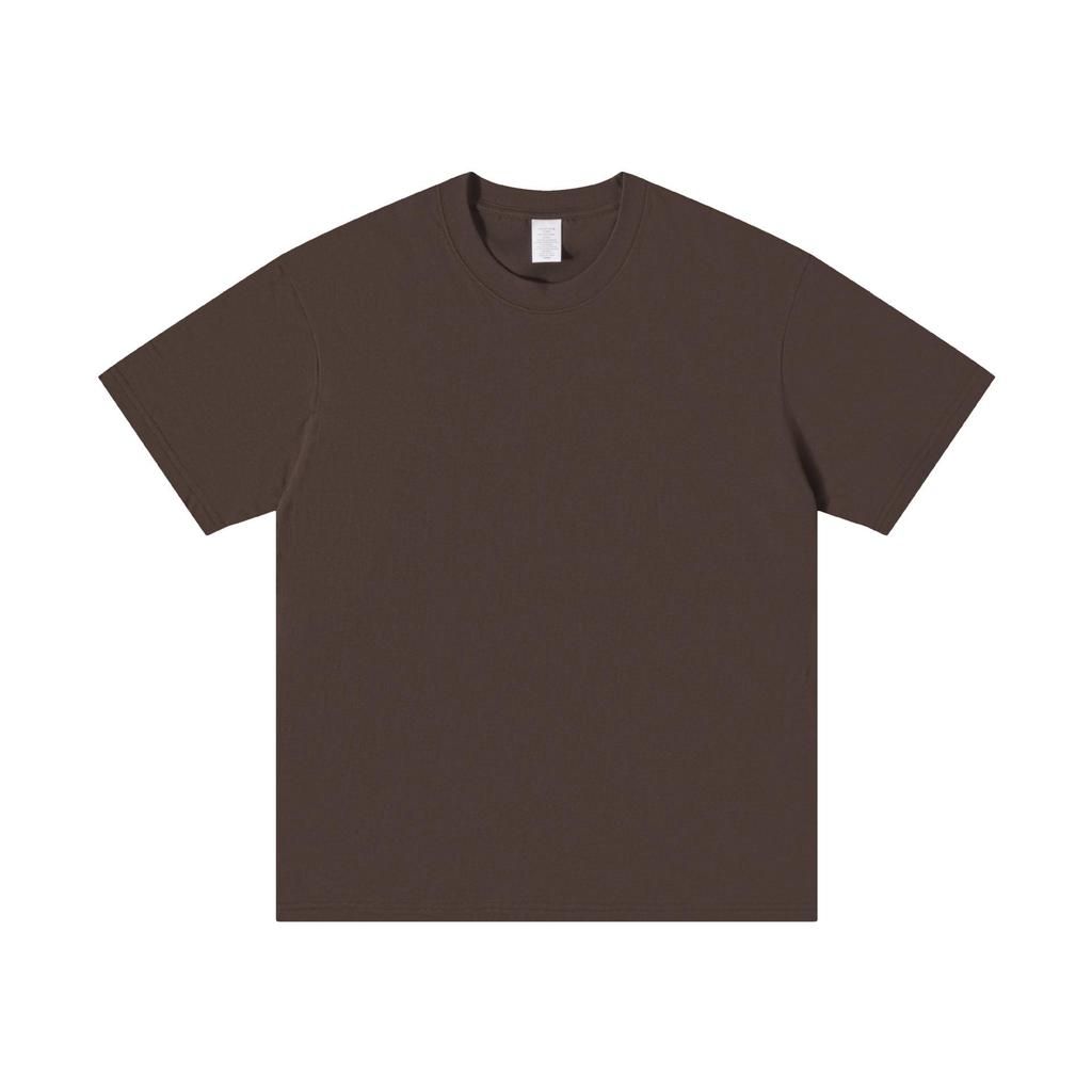 240g Unisex Japanese Heavy Cotton Crew Neck T-Shirt - Solid Colors, Short Sleeve