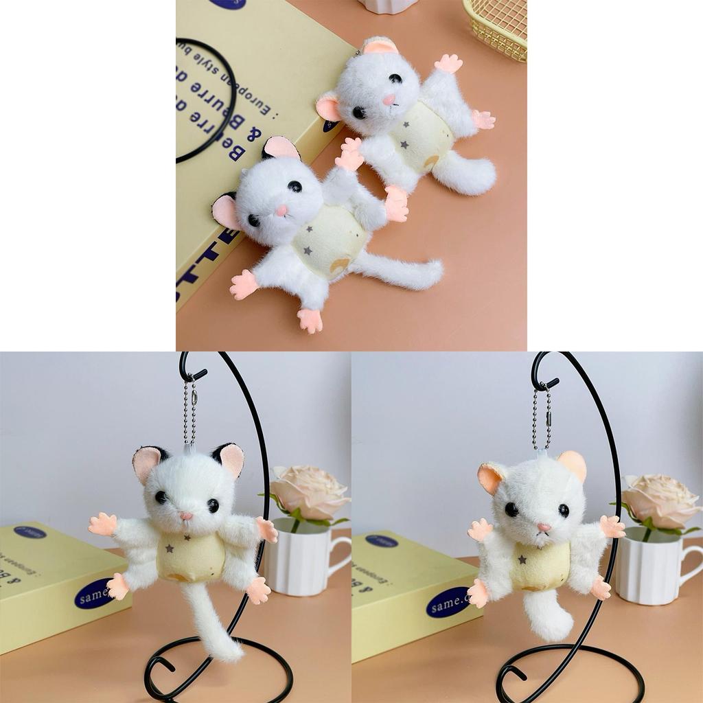 Animal Plush Keychain Featuring Flying Squirrel With Short Hair For Children And Teen Gifts