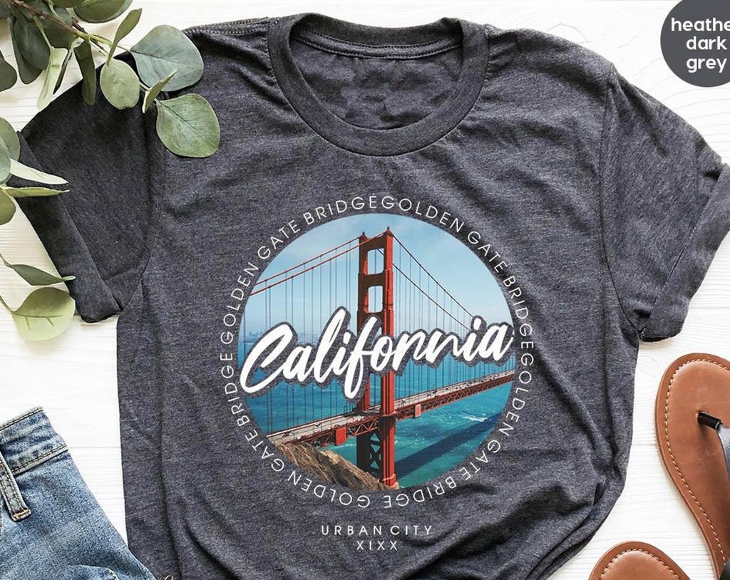 Retro California Shirt, Golden Gate Bridge T-Shirt, Urban City Shirt, San Francisco Shirt, California Adventure Shirt, Cali Girl Shirt
