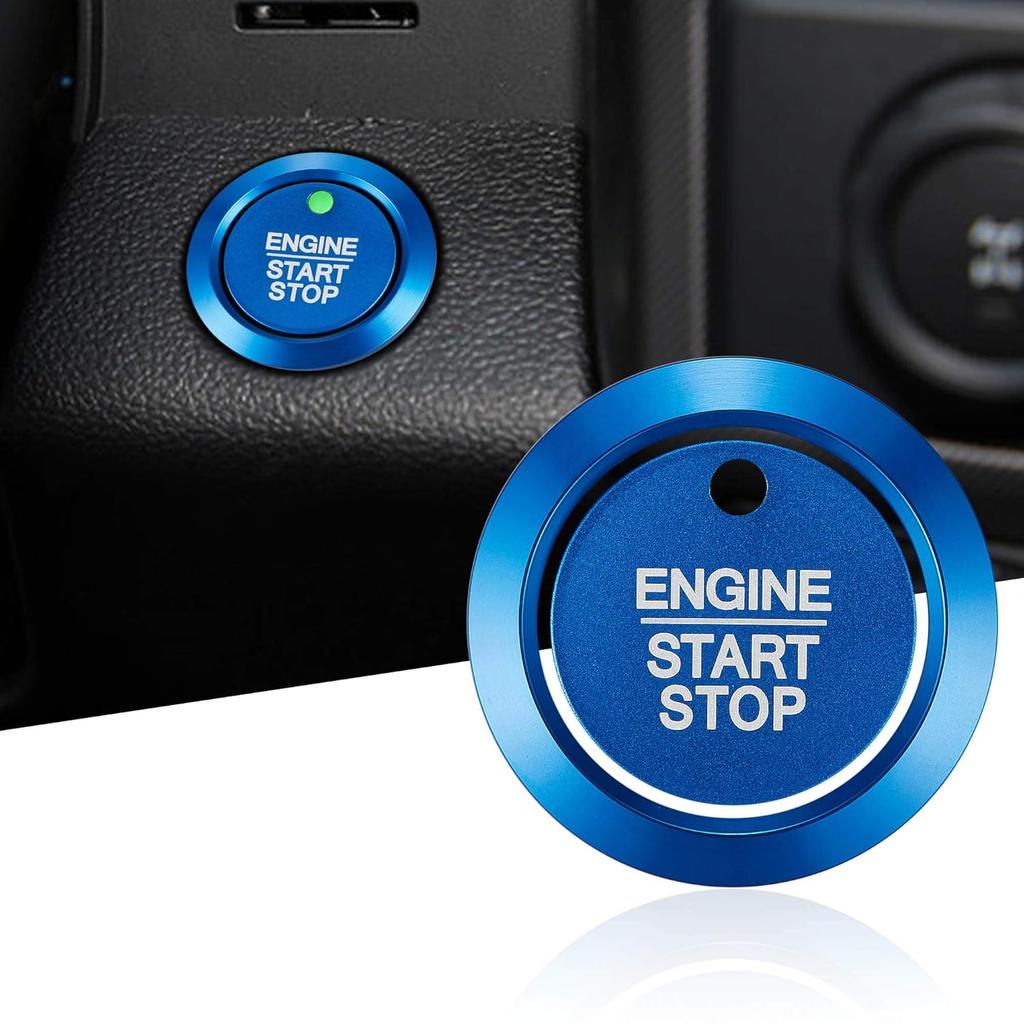 TOMALL Aluminum Engine Start Stop Push Button Cover Trim Compatible with Ford F-150 2016- Car Engine Ignition Start Button Cap Surrounding Trim Ring