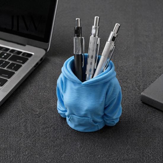 Multipurpose Desk Storage Cup 3D Printed Hoodie Pen Holder, Women Hooded Sweatshirt Pencil Desktop Stationery Holder Container, Organizer Box for Home