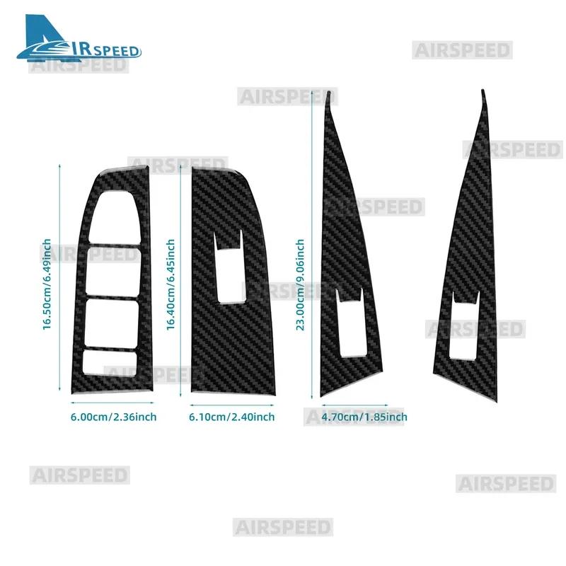 Real Carbon Fiber Car Window Switch Panel Sticker LHD RHD Trim For BMW 5 Series i5 G60 G61 G68 2024 2025