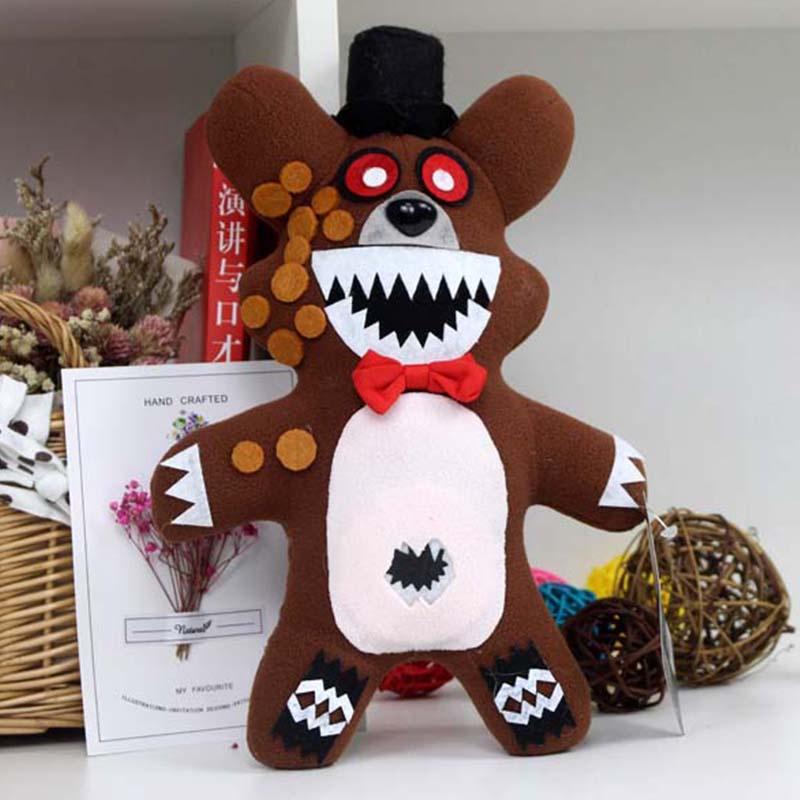 Плюшевая игрушка Fnaf Five Nights At Freddy's Мягкий фиолетовый коричневый черный медведь Рождественский подарок