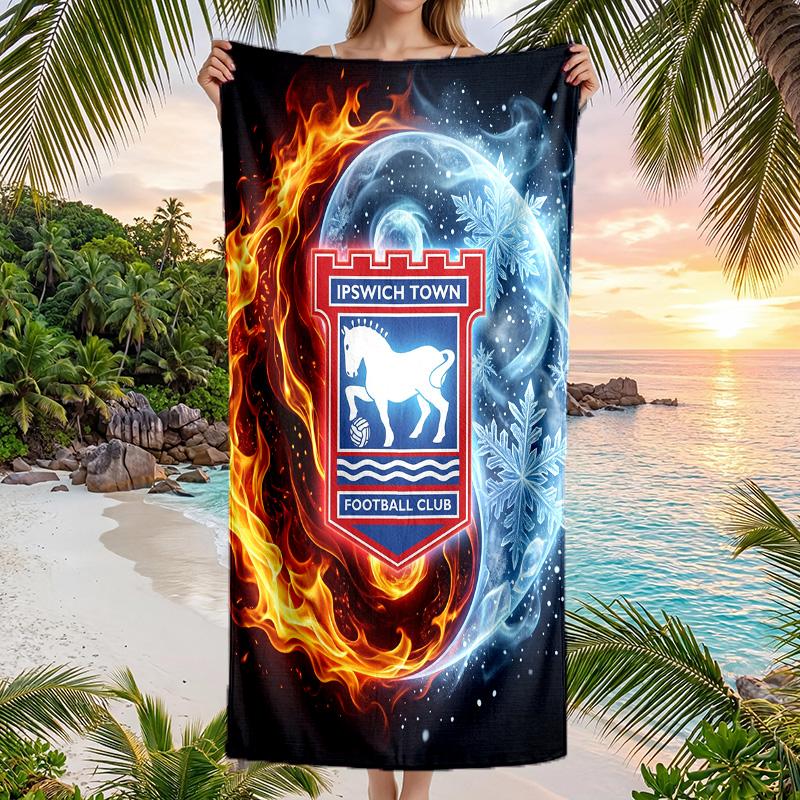 Ipswich Town Football Beach Towel Soft Microfiber Summer Towel Quick Dry Absorbent Towel for Beach Swimming Pool Travel
