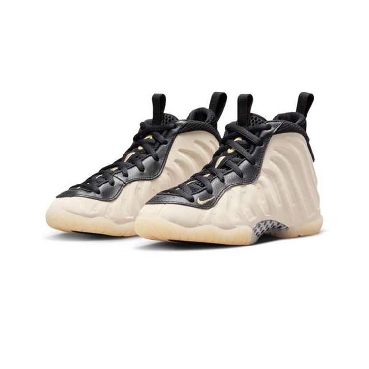 Nike Little Posite One PS Light Orewood Коричневые детские кроссовки Кремово-черные Team-Gold FQ1931-001