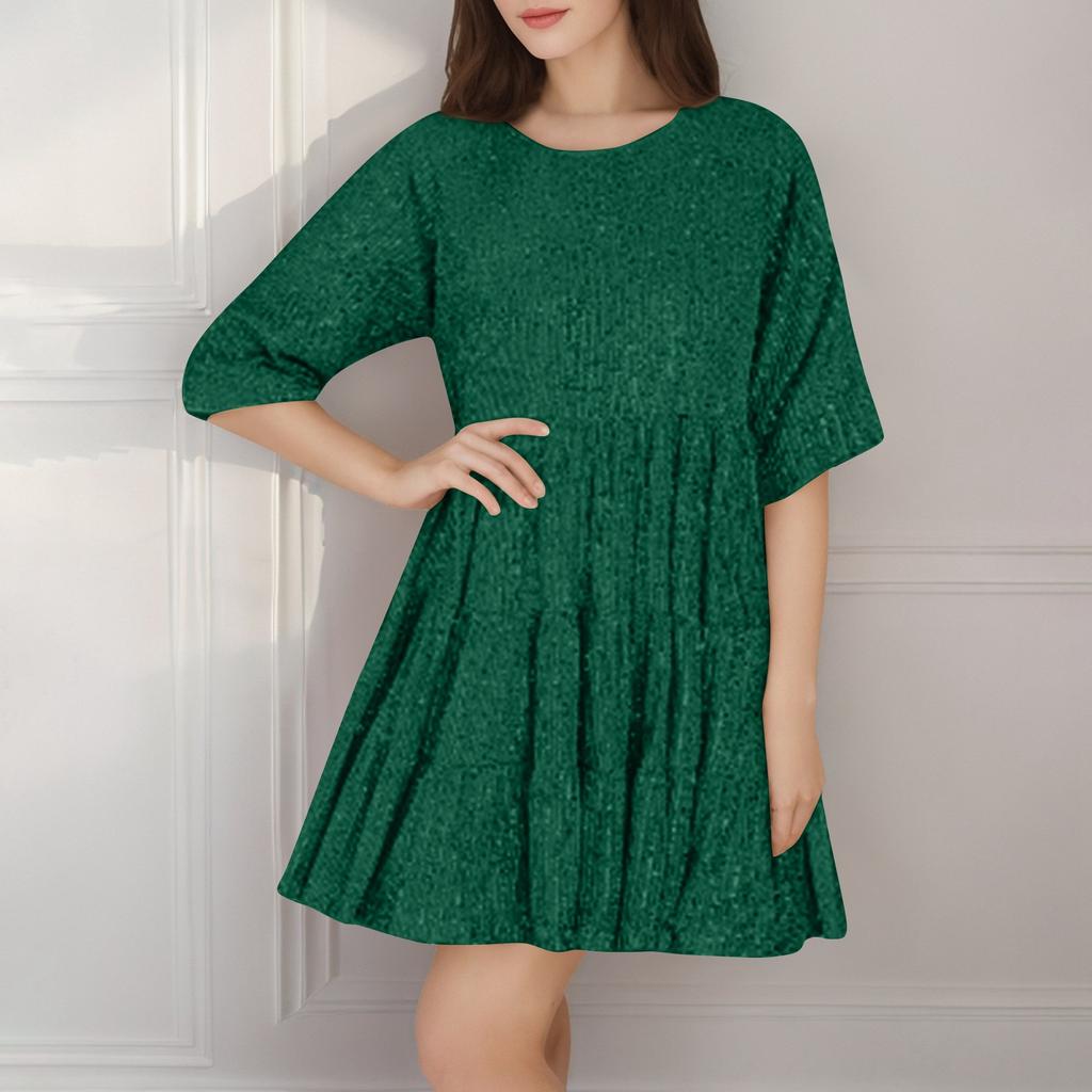 Женское модное однотонное платье с большим высоким воротом и длинными рукавами