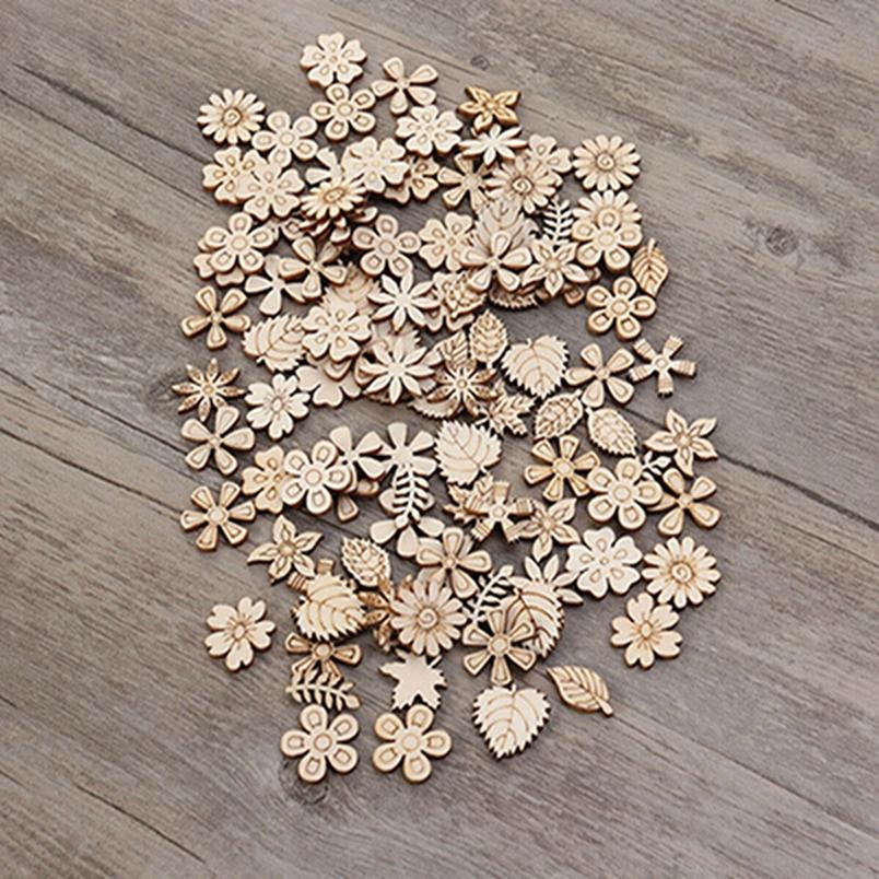 Маленькие деревянные маленькие цветы листья маленькая трава смешанные дети DIY граффити развивающие игрушки