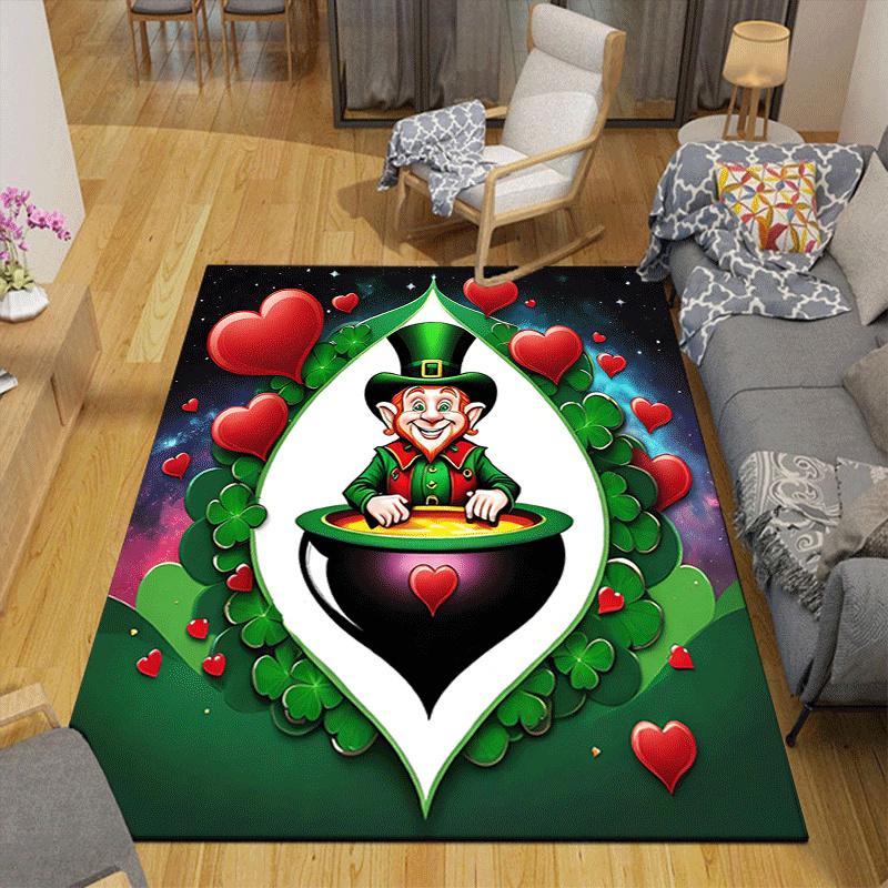 1pc Lucky Old Man Pattern Area Rug, Anti slip Non Shedding Stain Resistant Carpet