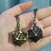 1 набор DND Hollow Metal Dice Keyring 20-гранный многогранный брелок для игры в РПГ