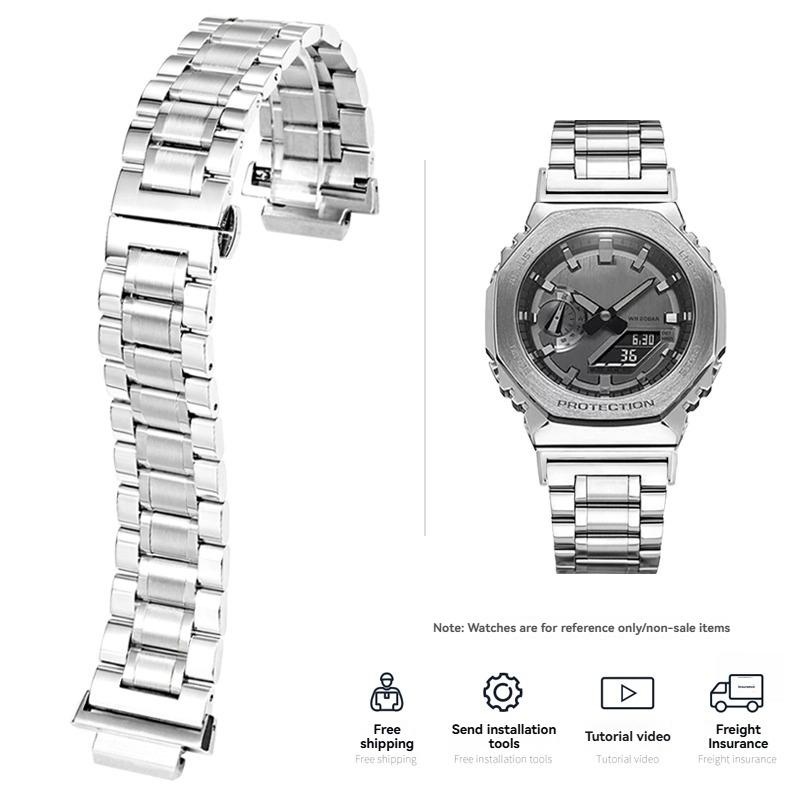 Прочный Стальной Ремешок Для Часов Casio Farm Oak Модифицированный GM2100/GA2100 Черный GM2100 Стальной Браслет Мужской Нержавеющая Сталь