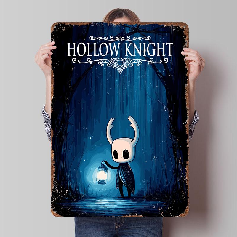 Игровой плакат-знак Hollow Knight, персонализированное настенное искусство, ретро-винтажные металлические знаки для мужской комнаты, декорация дома, украшения для комнаты