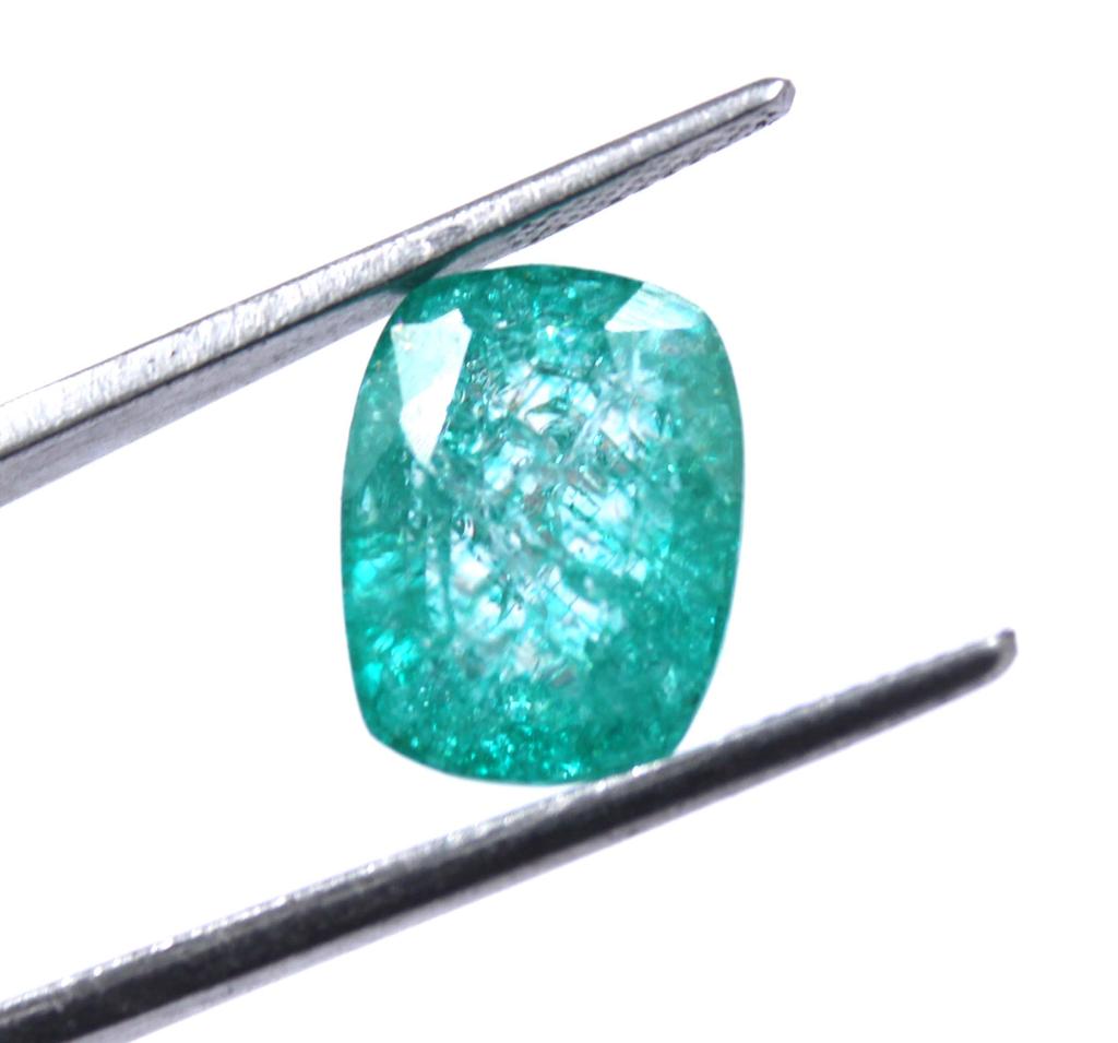 10.80 Carat Valentine Big Sale Green Emerald Cushion Shape Colombia Certified Gemstone SN72