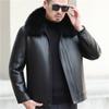Утепленная мужская куртка из натуральной кожи большого размера с пуховым наполнителем, куртка из овчины, куртка для пап среднего и пожилого возраста
