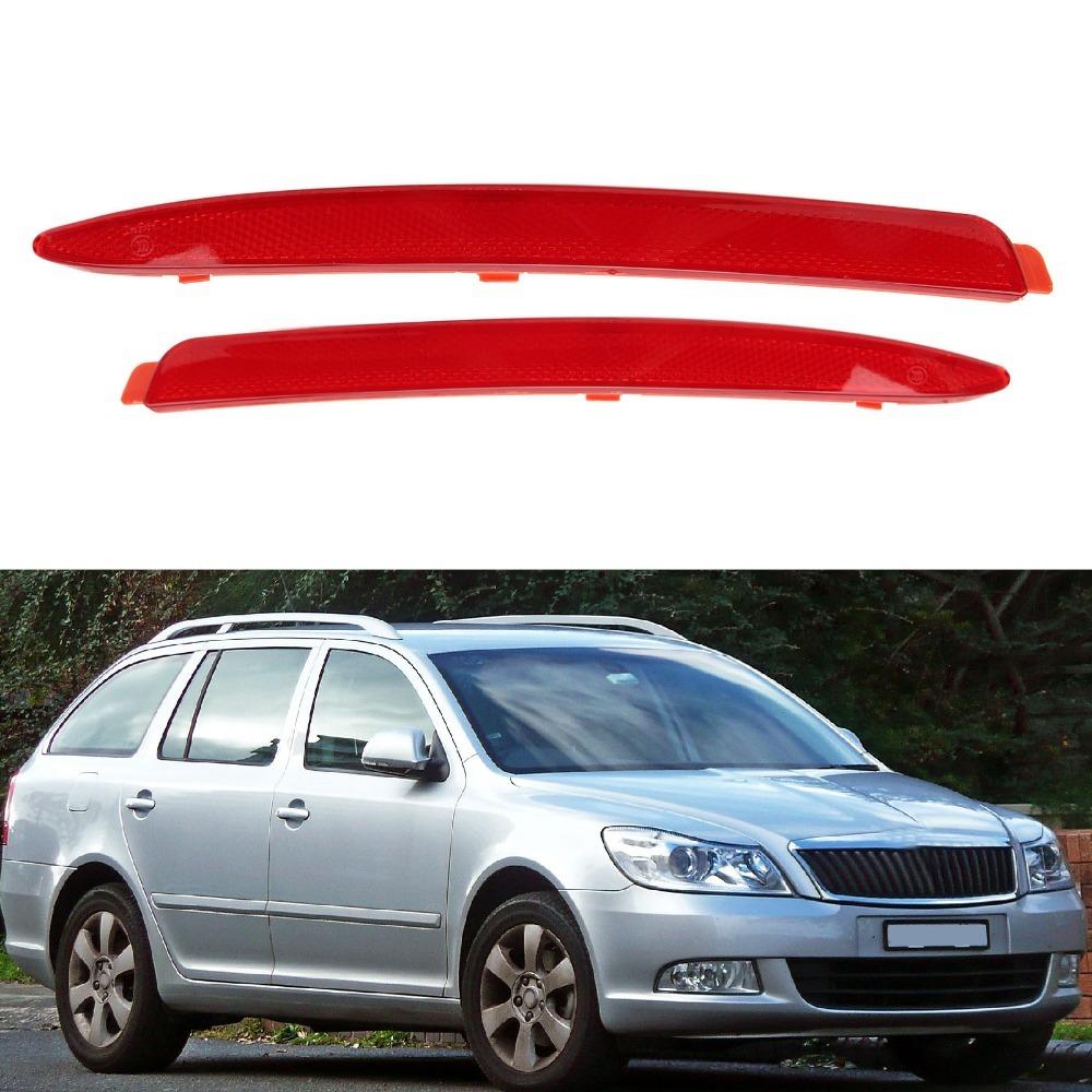 2PCS ABS Bumper Reflector Red Bumper Reflector Set For OCTAVIA 1z Facelift 2009-2012