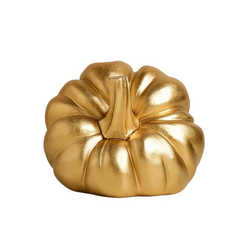 Gold Pumpkin Autumn Decors Decorative Pumpkin for Halloween Thanksgiving Table Centerpieces Mantles Bowl Party Wedding