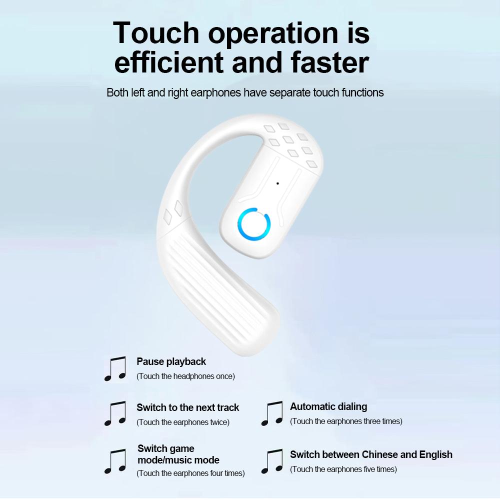 Вращение на 180° Bluetooth 5.4 беспроводная бизнес-гарнитура с микрофоном заушное крепление сенсорное управление спортивные Hifi наушники для Huawei Xiaomi