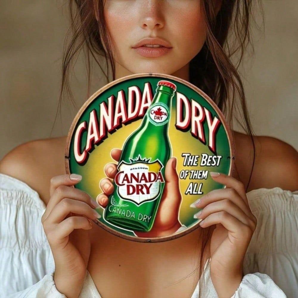 Металлическое Настенное Искусство Винтажная Вывеска Canada Dry 8x12 Дюймов Алюминиевый Ретро Плакат для Бара
